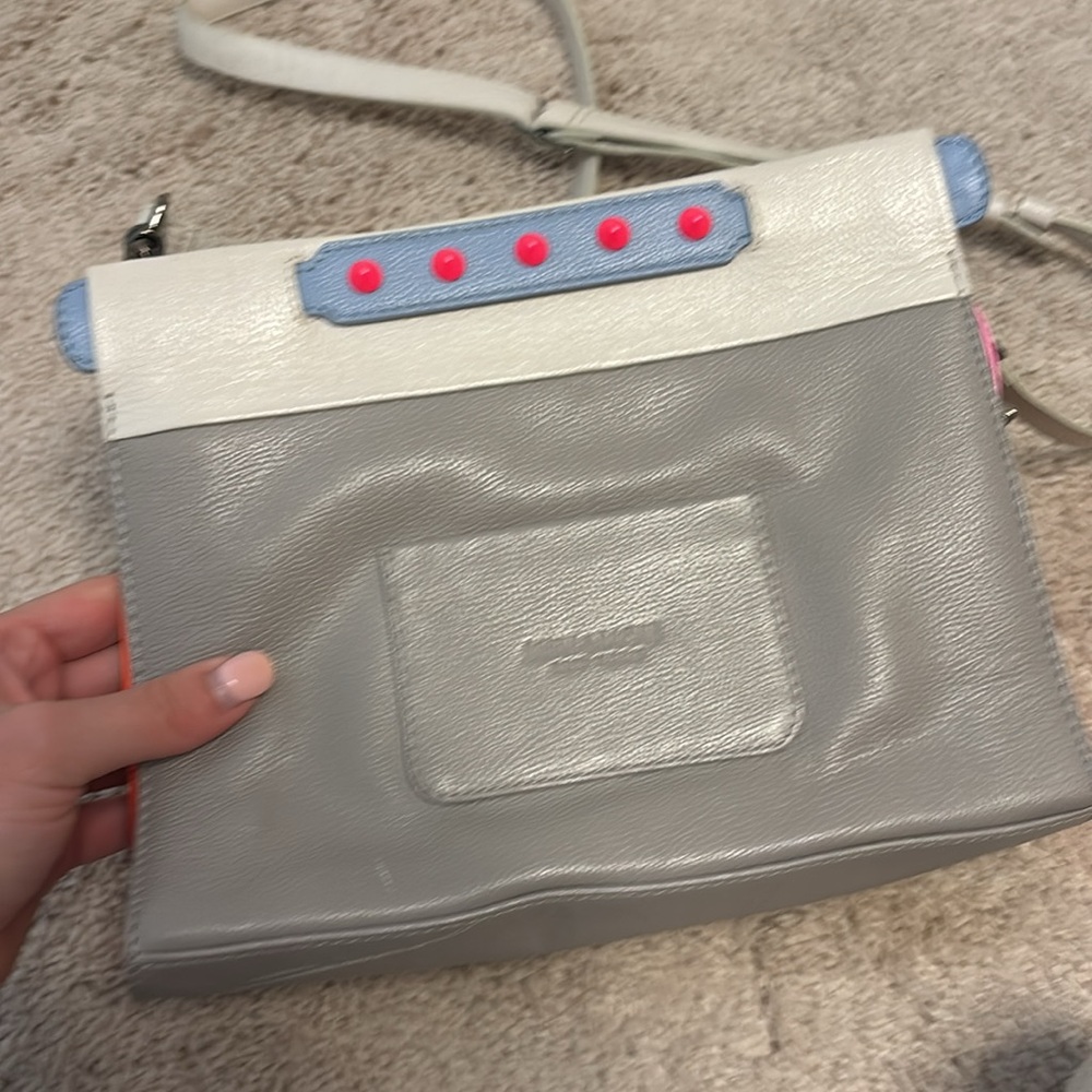 Vali Crossbody Handbag - Small (grey, white, orange, pink, and light blue) - Picture 4 of 8